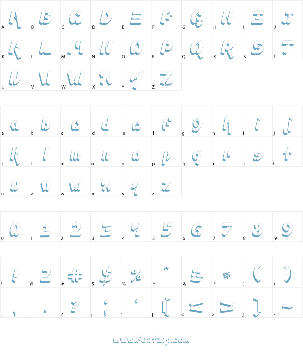 Ampad 3D2 Font Character
